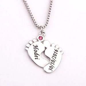 Personalized Baby Feet Pendant Necklace